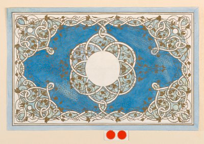 図面、ボックスカバーのデザイン、1894年頃 作： Anna M. de Pool