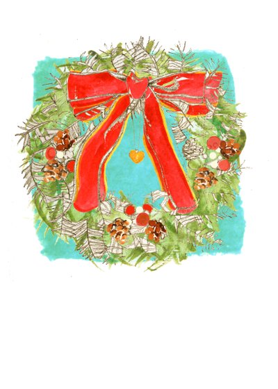 クリスマスリース（混合medai） 作： Anna Platts
