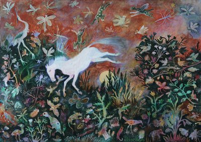 ムーン・ジャンプ、2018年（アクリル） 作： Anna Pugh