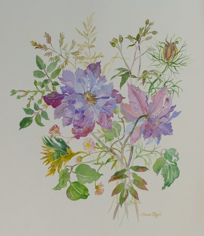 花の静物、2021年（絵画） 作： Anna Pugh