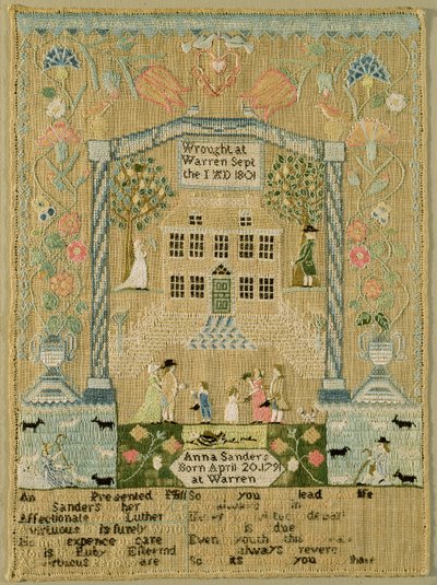 サンプラー、1801（リネンの絹糸） 作： Anna Sanders