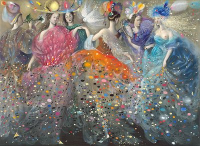 ミューズの踊り, 2009 (ベルギーリネンに油彩) 作： アナエル・アネリア・パブロワ