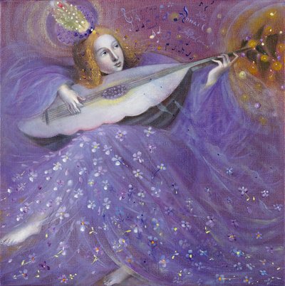 魂の果実II - S.L.ワイスの音楽に倣って 2012年 （ベルギーリネンに油彩） 作： アナエル・アネリア・パブロワ