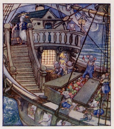 童謡。I Saw A Ship A-Sailing (カラーリトグラフ) 作： Anne (after) Anderson