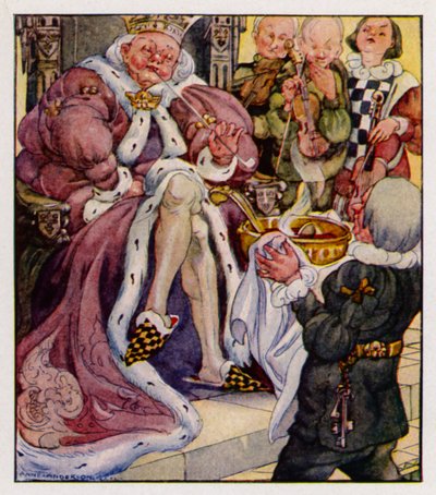 ナーサリーライムOld King Cole Was A Merry Old Soul（カラーリトグラフ 作： Anne (after) Anderson