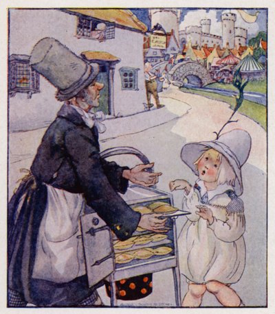 童謡。Simple Simon Met A Pie-Man」（カラーリトグラフ 作： Anne (after) Anderson