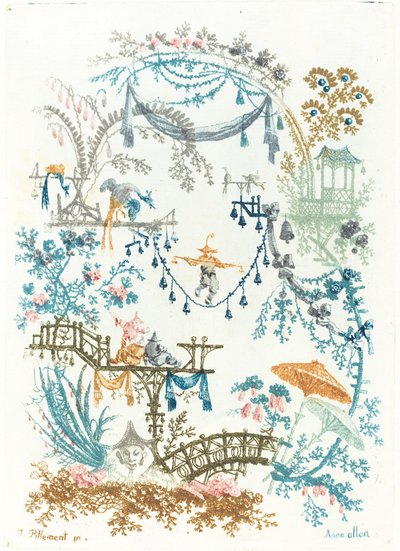 綱渡りのある中国のアラベスク、c。 1795年。 作： Anne Allen
