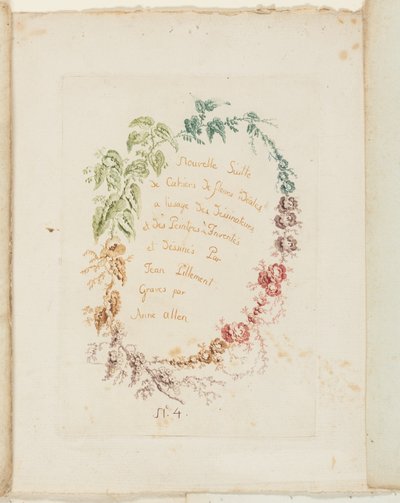 タイトルページ（『製図家と画家が使う理想的な花の新しいノート』より 作： Anne Allen