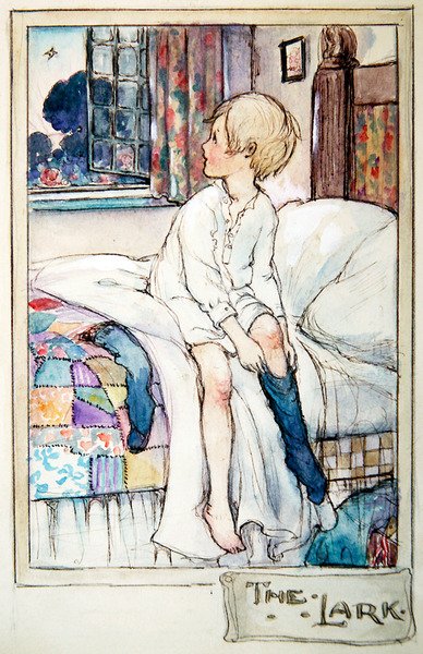 The Lark, c.1916 (紙にペンとインク、水彩と鉛筆) 作： Anne Anderson