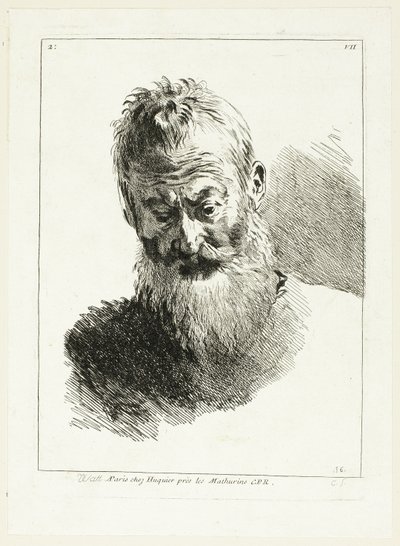 男性の頭部 作： Anne Claude Philippe Caylus