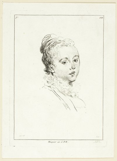 女性の頭部（左を向いている） 作： Anne Claude Philippe Caylus