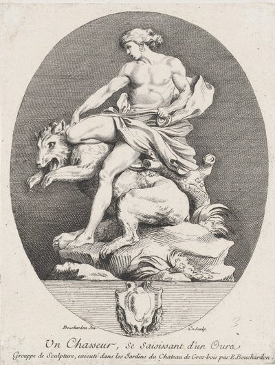 クマをつかむハンター、1737 作： Anne Claude Philippe de