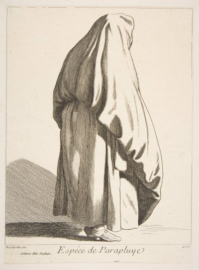 一種の傘、1746年。 作： Anne Claude Philippe de Caylus