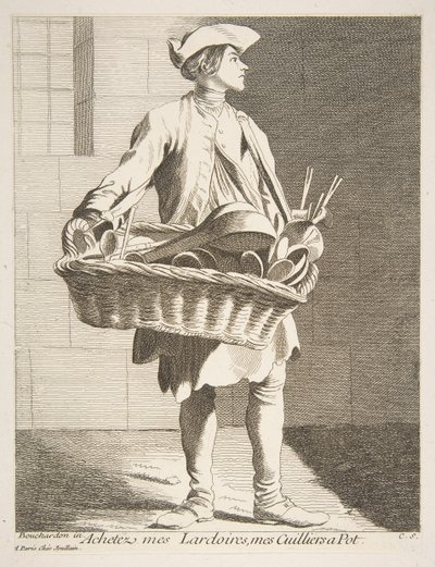 調理器具行商人、1746。 作： Anne Claude Philippe de Caylus