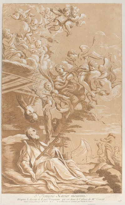 聖フランシスコ ザビエルの死, ca. 1729年。 作： Anne Claude Philippe de Caylus