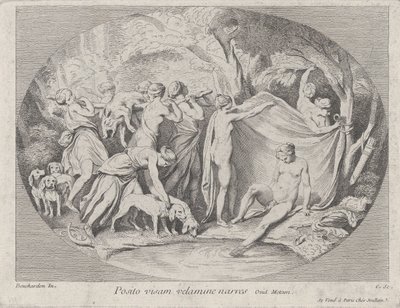 ハントから戻った後、入浴中のダイアナ。 1730-60。 作： Anne Claude Philippe de Caylus