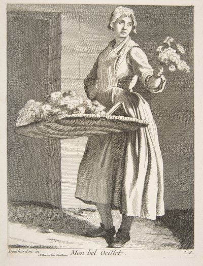 フラワーベンダー、1738年。 作： Anne Claude Philippe de Caylus