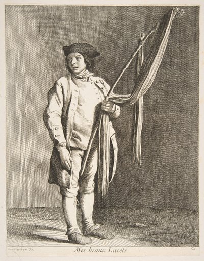 レース行商人、1738年。 作： Anne Claude Philippe de Caylus