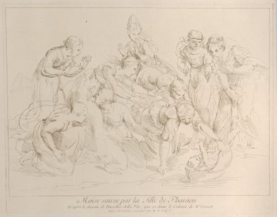 ファラオの娘によって救われたモーゼ, ca. 1729年。 作： Anne Claude Philippe de Caylus