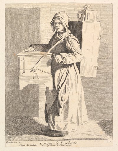 オルガングラインダー、1737年。 作： Anne Claude Philippe de Caylus