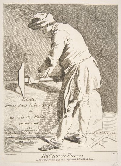 ストーンカッター、1737年。 作： Anne Claude Philippe de Caylus