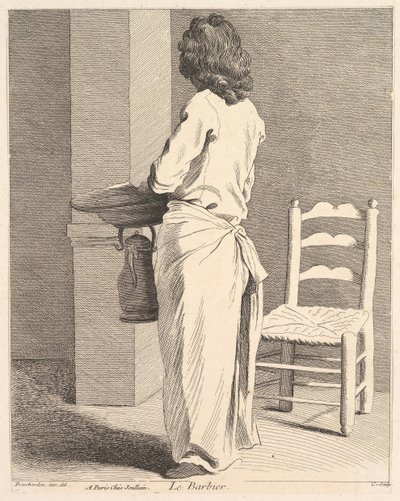 理髪師、1737。 作： Anne Claude Philippe de Caylus