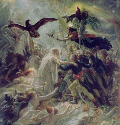 自由のための戦争の間に彼らの国のために死んだフランスの英雄の神格化 作： Anne Louis Girodet de Roucy Trioson