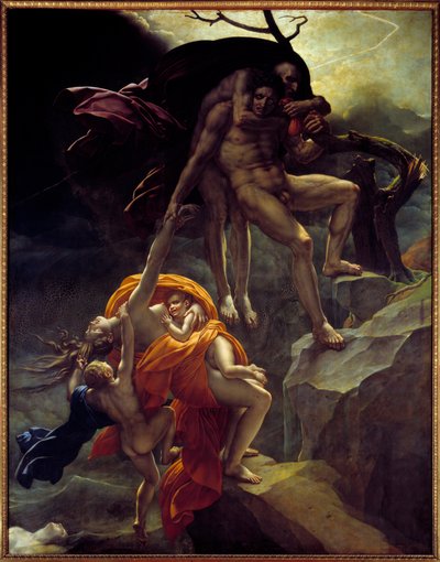 大洪水のシーン。アンヌ・ルイ・ジロデ・ド・ルーシー＝トリオソンの絵 作： Anne Louis Girodet de Roucy Trioson