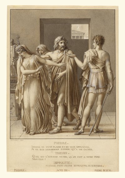 テセウスの抱擁を拒むフェードラ 作： Anne Louis Girodet de Roucy Trioson