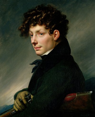 ハンターとしての若い男の肖像、1811 作： Anne Louis Girodet de Roucy Trioson