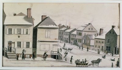 ウォーレンとグリニッジストリートの角、1809 作： Anne Marguerite Hyde de Neuville