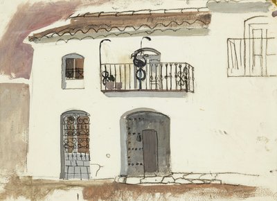 スペインの家 (チョークとガッシュ) 作： Anne Redpath