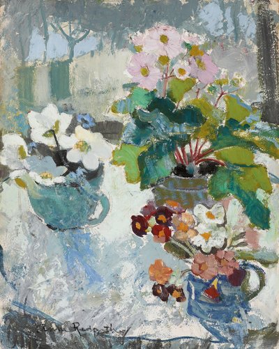 最初の花、c。 1947年（船上油） 作： Anne Redpath