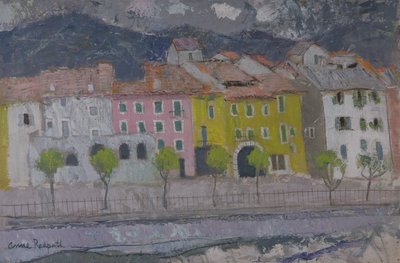 Sospel, Alpes Maritime (オイルオンボード) 作： Anne Redpath