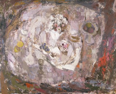 テーブルの上 1961年頃（油彩・板） 作： Anne Redpath