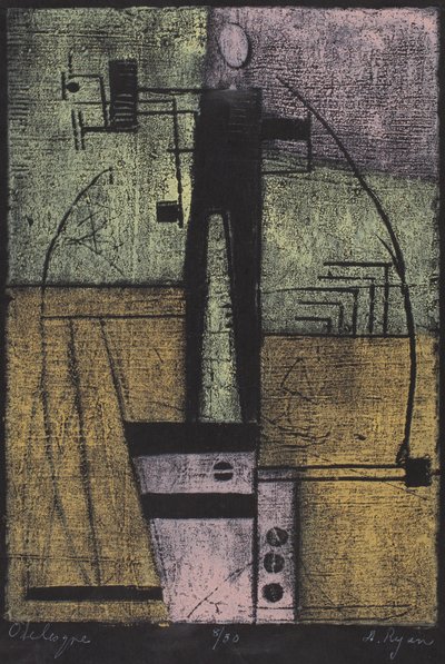 オベリスク（カラー木版画） 作： Anne Ryan