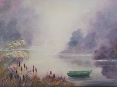霧の湖のボート 作： 