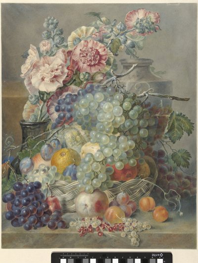 果物と花のある静物 作： Annette Reijerman