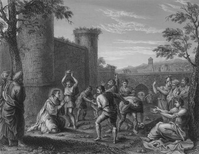 聖ステパノの石打ち」（彫刻 作： Annibale (after) Carracci