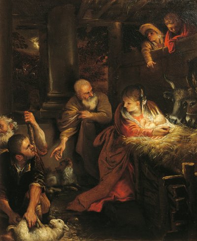 羊飼いの崇拝（キャンバスに油彩） 作： Annibale (attr. to) Carracci