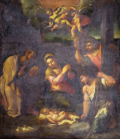 羊飼いの礼拝」（油彩・キャンバス 作： Annibale (follower of) Carracci