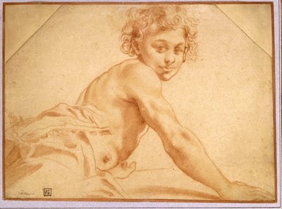 肩越しに見ている少年 作： Annibale Carracci