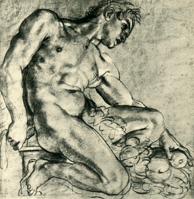 ガーランドと着席したイグヌード、1598〜1599、1943年。 作： Annibale Carracci