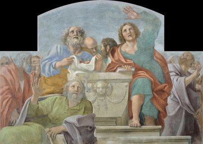 空の墓の周りの使徒、1604-1607 作： Annibale Carracci