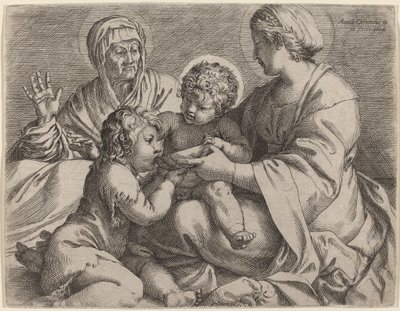 聖母子と聖エリザベトと洗礼者ヨハネ (La Madonna della Scodella) 作： Annibale Carracci