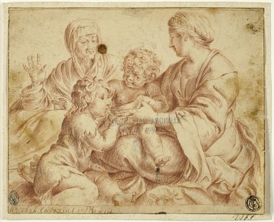 聖母子と聖エリザベトと洗礼者ヨハネ 作： Annibale Carracci