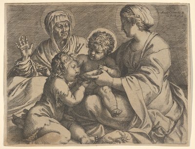 聖人エリザベスと洗礼者ヨハネとマドンナと子供マドンナデッラスコデラ、...、1606年。 作： Annibale Carracci