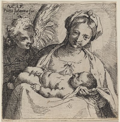 マドンナと天使のいる子供 作： Annibale Carracci