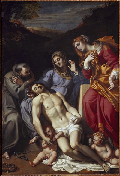 マグダラの聖マリアと聖フランシスコのピエタ（油彩・キャンバス 作： Annibale Carracci