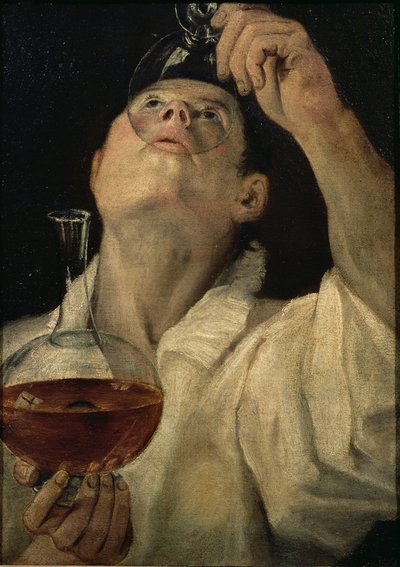 飲酒男の肖像、1581-4年頃 作： Annibale Carracci